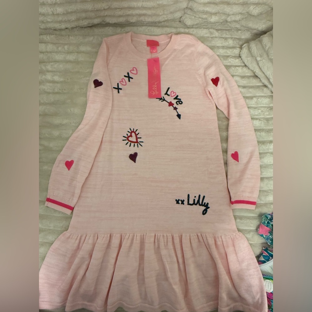 NWTs: Lilly Pulitzer Pink Love Heart Knit Fabric